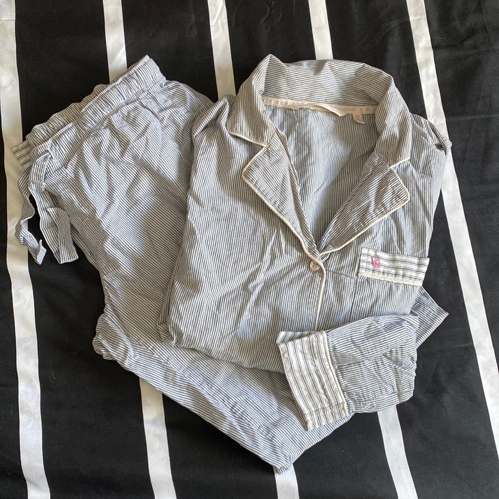 Victoria’s Secret blue stripe pj’s